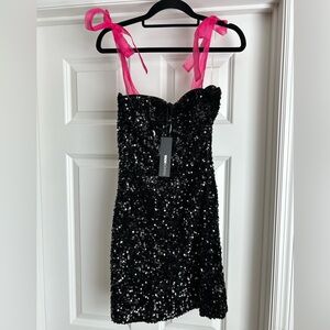 Black Sequin Mini Dress